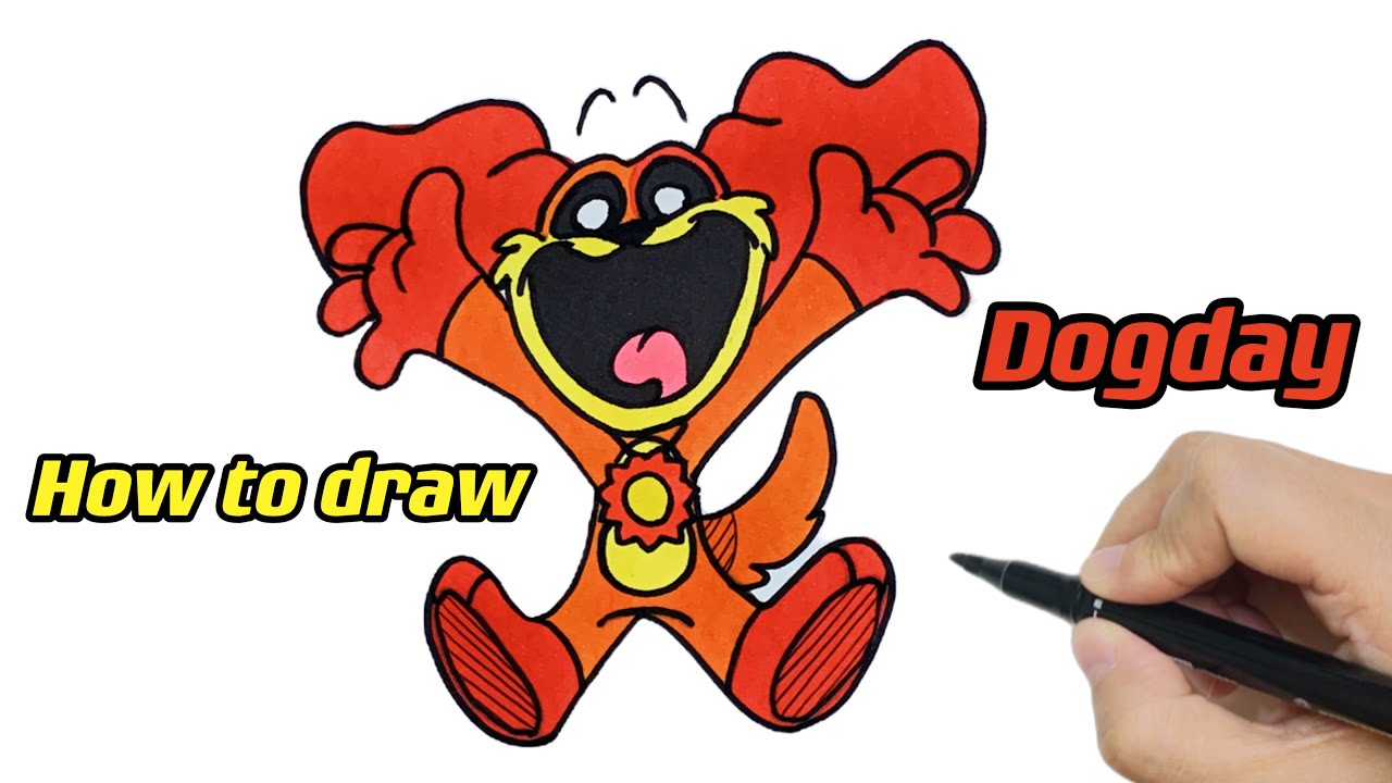 How to Draw DogDay with Colorful Markers Step by Step | Poppy