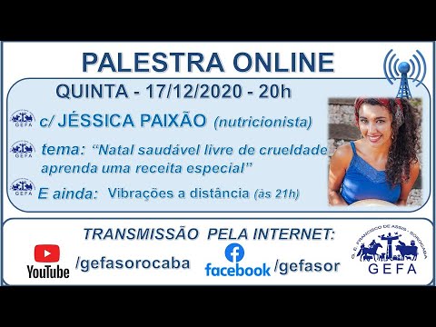 Assista: Bate-papo online - c/ JÉSSICA PAIXÃO (17/12/2020)