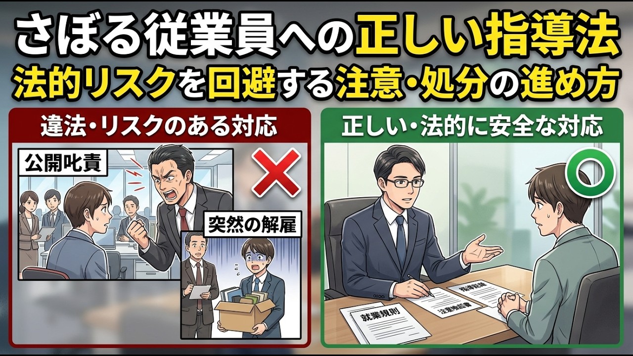 さぼる従業員への正しい指導法 法的リスクを回避する注意・処分の進め方 - YouTube