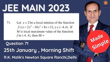 Ques- 71 PYQ  | JEE Main 2023 | 25th Jan (Morning Shift)