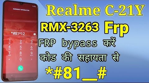 realme c21y frp bypass || RMX3262 frp with code