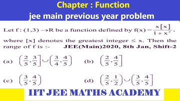 FUNCTION JEE MAIN 2020 8 JANUARY SHIFT 2 BY RS SIR  | PREVIOUS YEAR SOLUTION