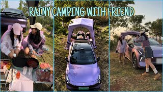 IMMERSIVE CAMPERVAN CAMPING 🚐🌧️ | Camping with My Best Friend in the Rain (It Got Messy!)