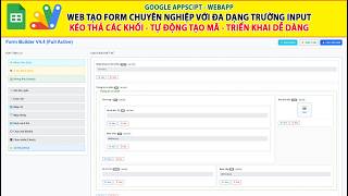 Google sheet | Webapp Tạo form chuyên nghiệp - Kéo thả, giao diện đầy đủ các loại trường dữ liệu. screenshot 1