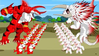 RED SHARKZILLA KING vs KONG WHITE DRAGON : If Boundary Changes??? | Godzilla Cartoon Animation