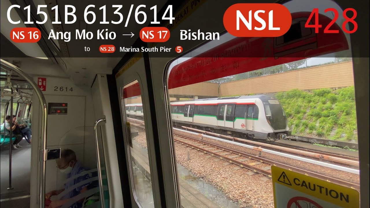 SMRT] Kawasaki CSR Qingdao Sifang C151B [613/614] - Ang Mo Kio » Bishan  (NSL) - YouTube