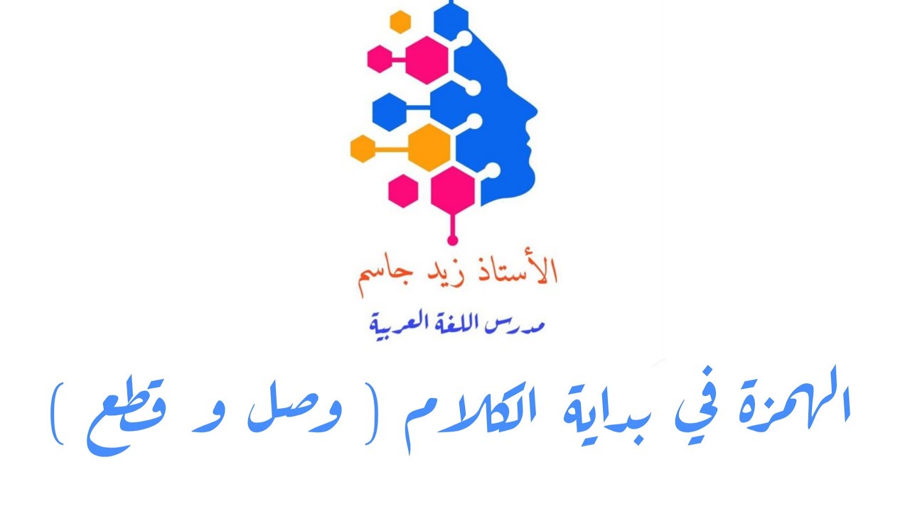 موضوع الهمزة في بداية الكلام ( همزة الوصل والقطع ) للصف السادس ( الثالث ) مهني كأفة الأقسام . جزء 1