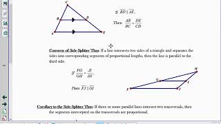 Day 4  Notes- Side Splitter and Triangle Angle Bisector Thm