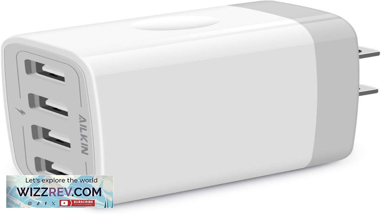 USB Charger Cube Wall Charger Plug AILKIN 4.8A 4 Muti Port USB Adapter