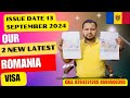 OUR 2 NEW ROMANIA LATEST WORK VISAS. ISSUE DATE 13 SEPTEMBER 2024 #romania