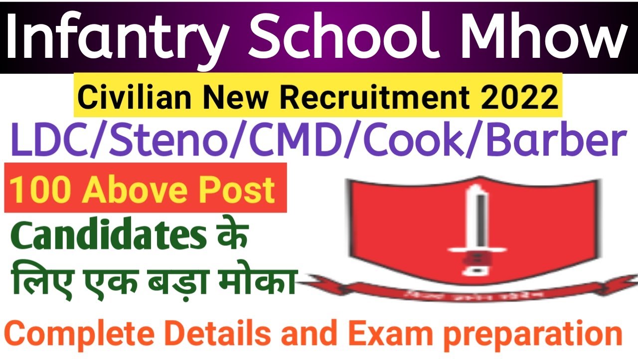 Infantry School Recruitment 2022 | Infantry School Mhow New Vacancy Out