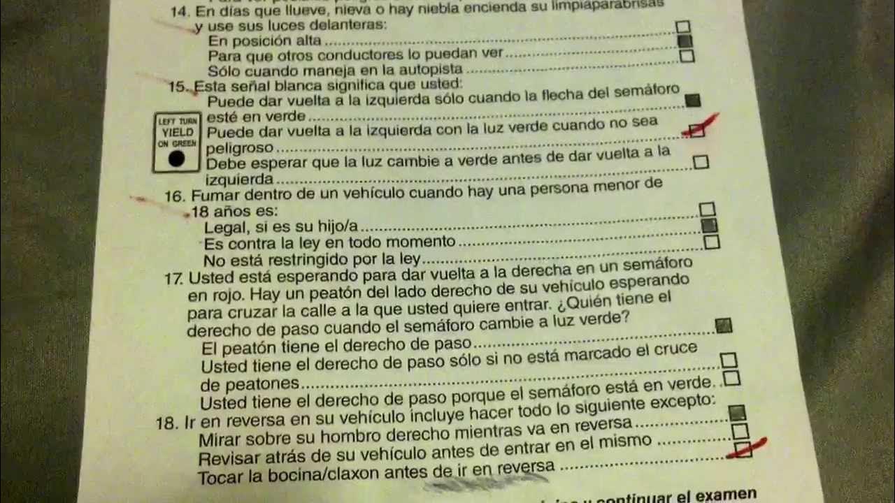 Examen escrito 1 licencia de manejo en California en español... YouTube