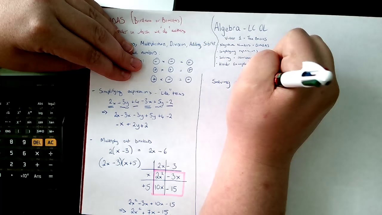 LCOL Algebra Revision 1 of 5 Solving equations - YouTube
