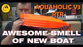 H-King (RTR) Marine Aquaholic V3 Brushless Deep Vee Racing Boat 730mm (Orange) UNBOXING