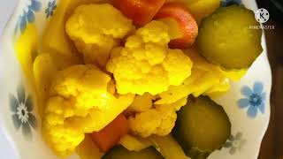 الطرشي الاصفر بطعم العنبة السريع جدا واللذيذ-Easy, yummy  and quick Vegetable pickles