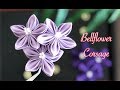 【つまみ細工風 桔梗コサージュ】kanzashi flower fabric flower