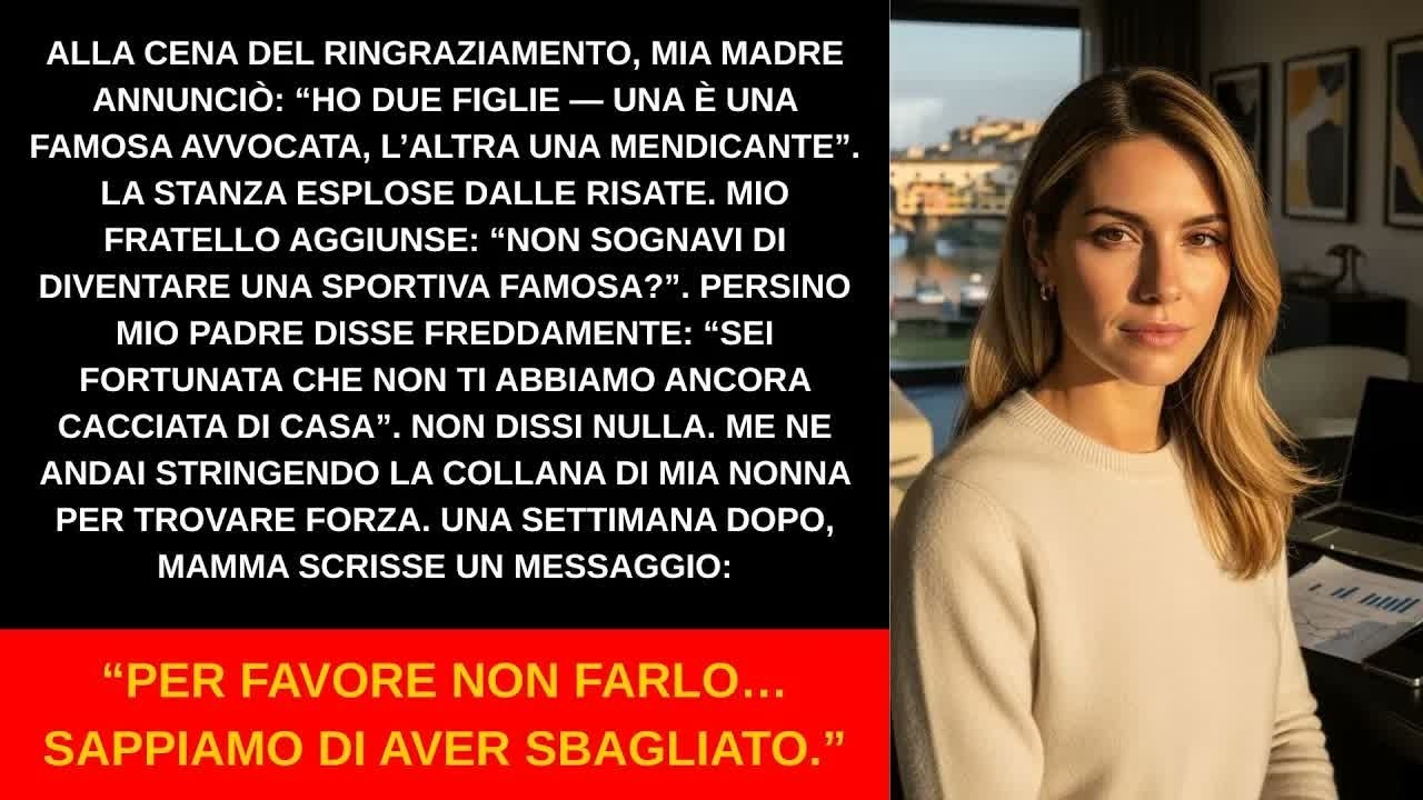 A Ringraziamento mia madre disse ho due figlie una famosa avvocata e una mendicante davanti a tu