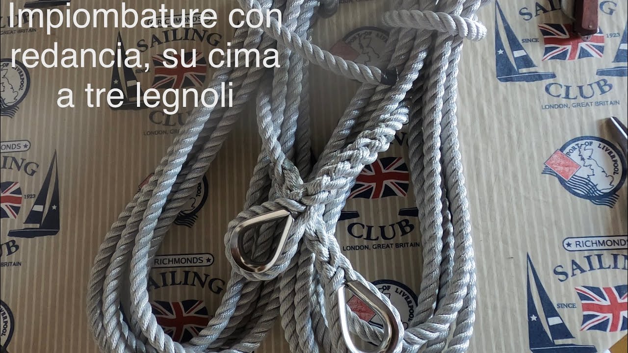 Lavori a bordo, Cime Di Ormeggio. Impiombature Su Cima A Tre Legnoli Con Redancia