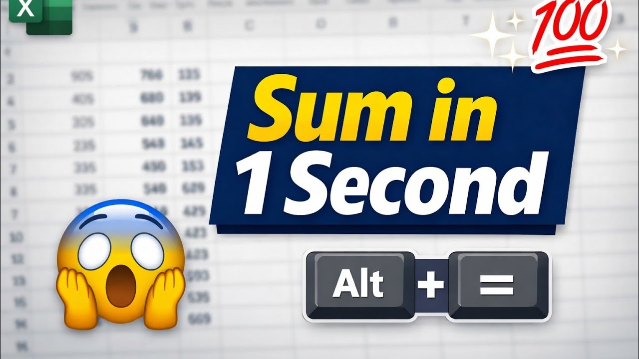 Excel Magic Trick Alt + = का जादू | Sum in 1 Second | excel shortcut ...
