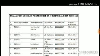 HPSSC  JE Electrical ( Post Code - 663) Evaluation  Schedule !