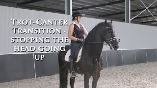 How To Stop Head Coming Up In Trot To Canter Transition - Dressage Mastery Tv Episode 61