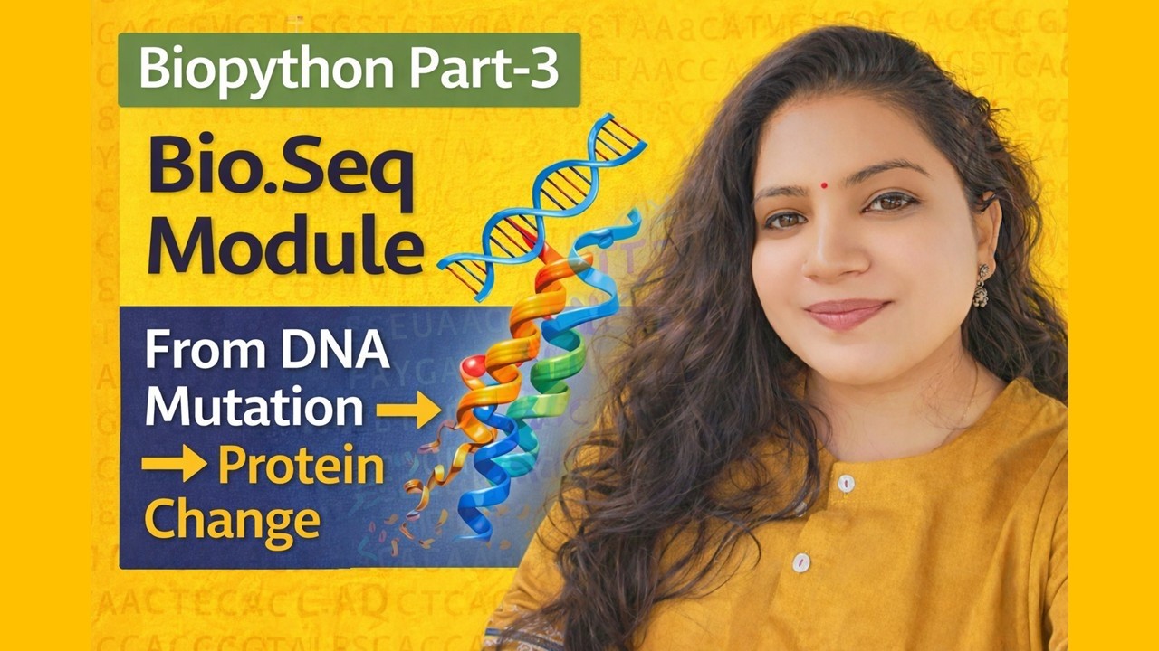 Biopython Part-3 | Bio.Seq Module | From DNA Mutation → Protein Change #bioinformatics #python #dna