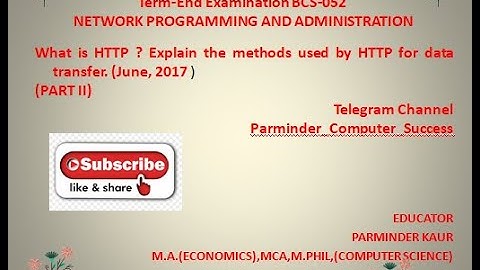 IGNOU BCA(BCS052)ITEE JUNE 2017||HTTP PREVIOUS YEAR SOLVED PART II