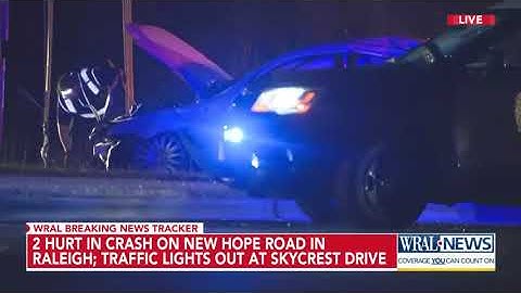 Two people injured in Raleigh crash, traffic lights out
