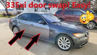 How to replace BMW E90 doors, door panels, and wiring.