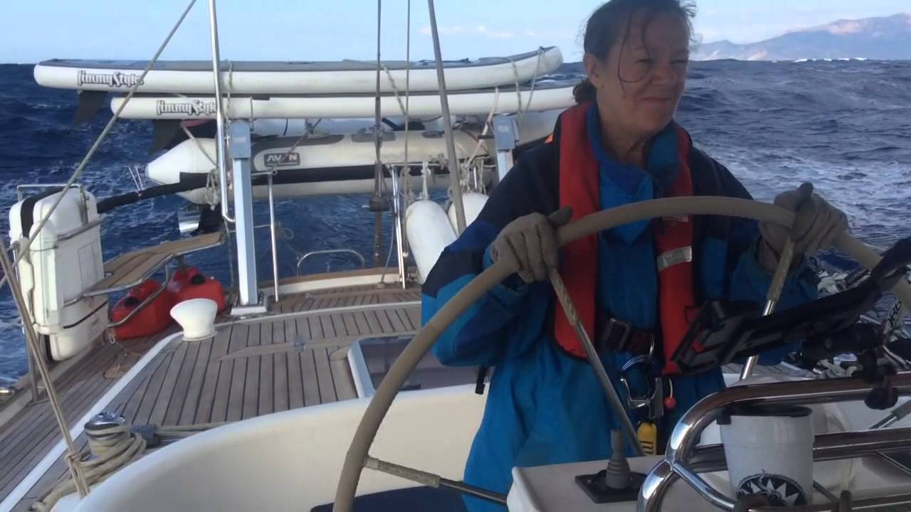 Oyster 53 Sailboat 40 knot Wind Having Fun Riding Big Waves YouTube