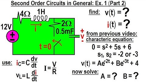 Electrical Engineering: Ch 9: 2nd Order Circuits (61 of 76) 2nd Order Circuits in General Ex1 Part 2