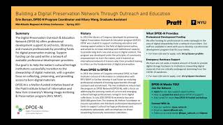Building a Digital Preservation Network Through Outreach and Education - Erin Barsan and Hilary Wang