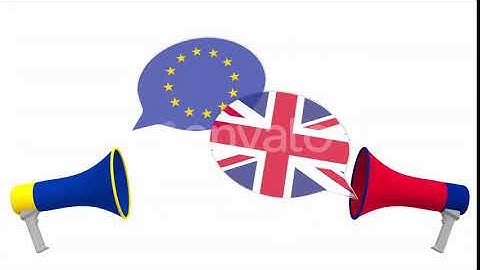 Speech Bubbles with Flags of the UK and the EU | Motion Graphics - Envato elements