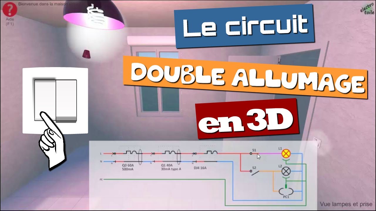 Branchement d'un interrupteur double et schéma de câblage