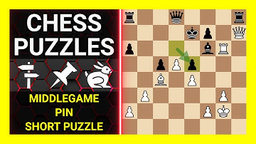 Chess Puzzles to Practice. Themes: Middlegame, Pin, Short puzzle. Learn Chess