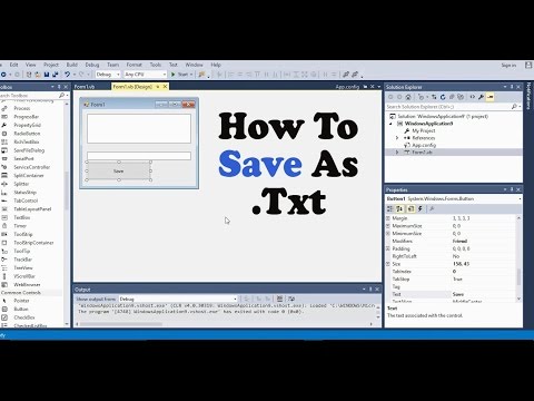 How To Save As .Txt (Text Files) Visual Studio (visual basic)