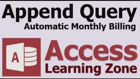 Microsoft Access Append Query Automatic Monthly Invoices