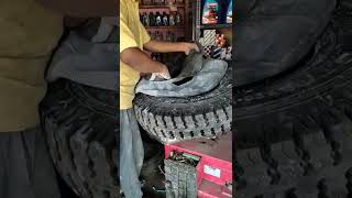 pickup 7.00-15 MRF lug tyre fitting