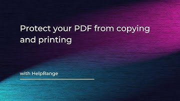 Protect your PDF from copying and printing