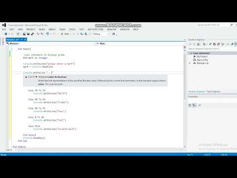 Case statement in VB.Net to assign a grade to a mark | Maven Academy