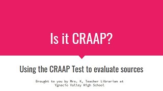 The CRAAP Test in 3 minutes