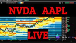 LIVE Daytrading Nvidia NVDA + Apple AAPL Using Bookmap 12.20.23 Auction Theory and Volume Profile