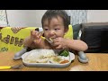 I ate a lot✨Chinese cabbage and pork simmered,taro and carrot simmered👶♥沢山食べました✨白菜と豚肉の旨煮、里芋と人参の煮物👶♥