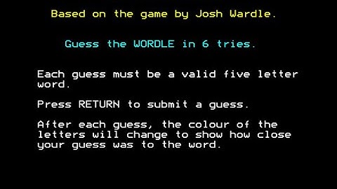 Wordle Review for the Acorn BBC Micro by John Gage