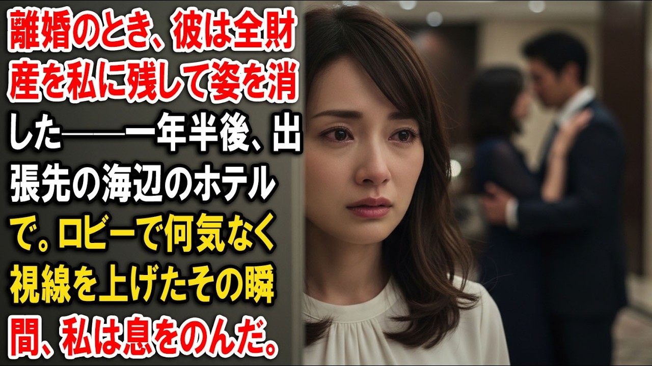 離婚のとき、彼は全財産を私に残して姿を消した——一年半後、出張先の海辺のホテルで。ロビーで何気なく視線を上げたその瞬間、私は息をのんだ。