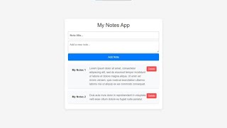 My Notes App Using HTML, CSS and JavaScript with Source Code screenshot 1