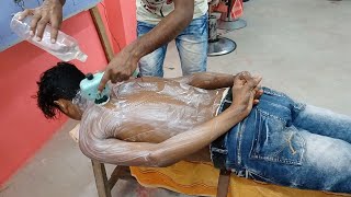 Best Back Cleaning scrub And Massage By Indian Barber - Raster Rajen