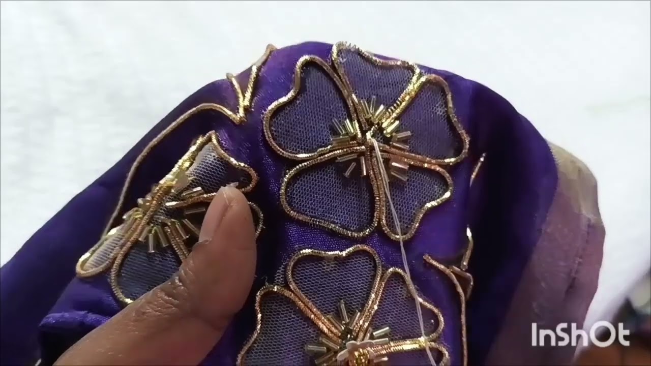 I HAVE DONE BROOCHES DESIGN USING NET IN Blouse👍