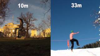 Forces in Slacklines 3 - Different Slackline-Lengths