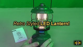 Elesall Rechargeable LED Camping Lantern, Retro Styled, Power Bank, Step-less Dimming REVIEW